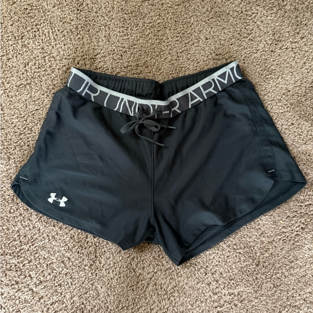 Under Armour Black Women's Athletic Shorts with Logo Waistband